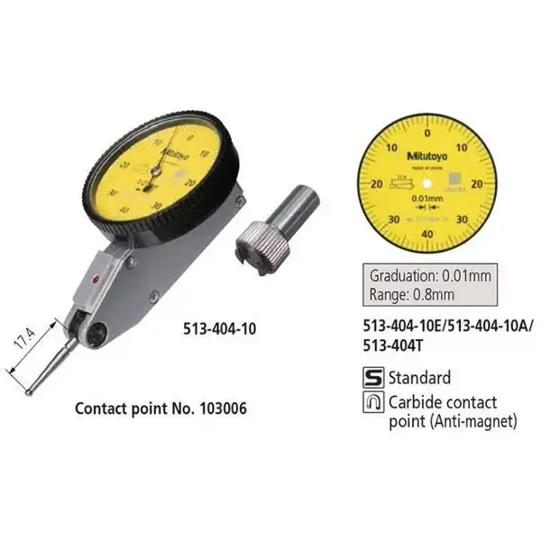 0.08mm Đồng hồ so chân gập Mitutoyo 513-404-10E