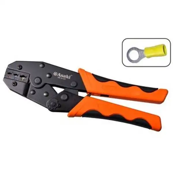0.5-6mm2 Kìm bấm đầu cosse chỉa bọc nhựa Asaki AK-9126