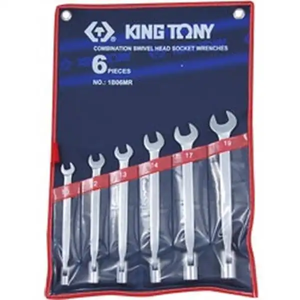 10-19mm Bộ cờ lê miệng - tuýp 10-19mm 6 cái hệ mét Kingtony 1B06MR