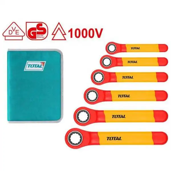 10-19mm Bộ cờ lê vòng tự động cách điện 6 chi tiết Total THKISPA0603