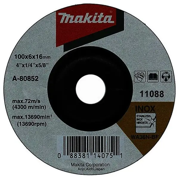 100 x 6 x 16mm Đá mài inox Makita A-80852