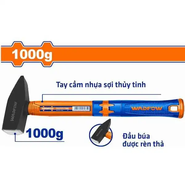1000g Búa cơ khí cán nhựa cao su Wadfow WHM1310