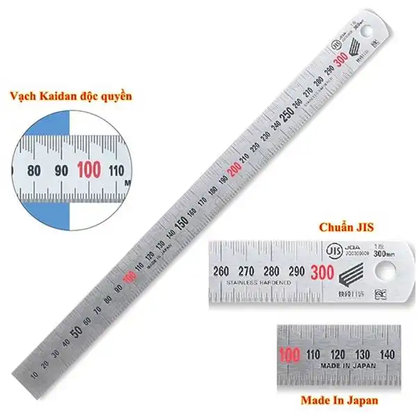 1000mm Thước lá inox mạ nhũ bạc (bản 35mm dày 1.5mm) Niigata SV-1000KD
