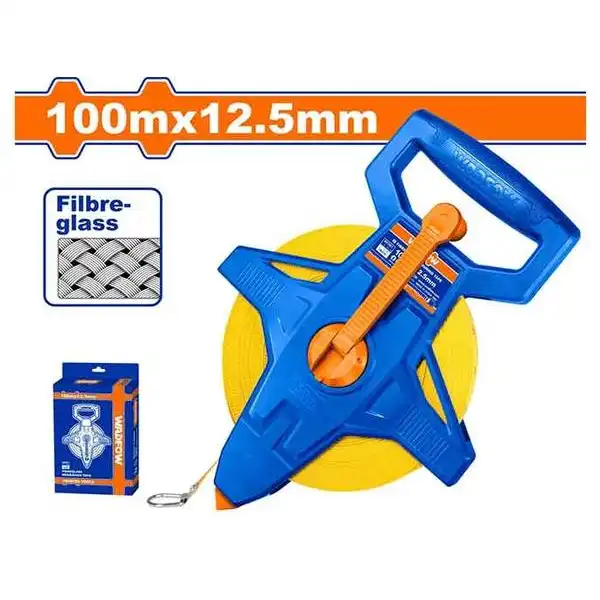 100mx12.5mm Thước cuộn sợi thủy tinh hệ inch và mét Wadfow WMT25100
