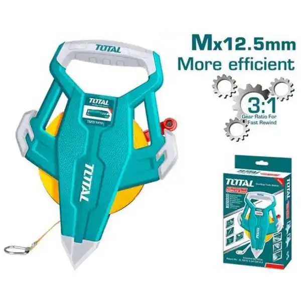 100mx12.5mm Thước dây sợi thủy tinh Total TMTF131006