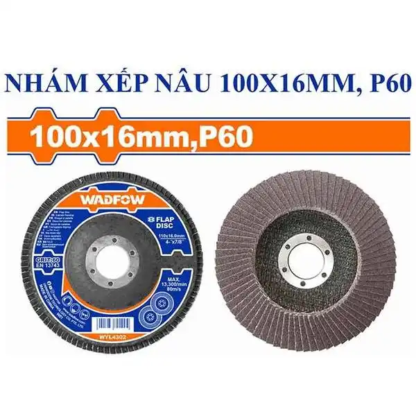 100x16mm Nhám xếp nâu P60 Wadfow WYL4302