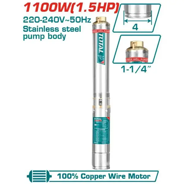 1100W Máy bơm giếng sâu 112m Total TWP511001