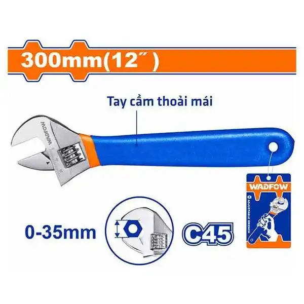 12 inch Mỏ lết cán màu xanh Wadfow WAW5112