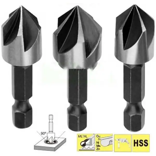 12, 16, 19mm Bộ 3 mũi vát mép lỗ INGCO DBCS0031