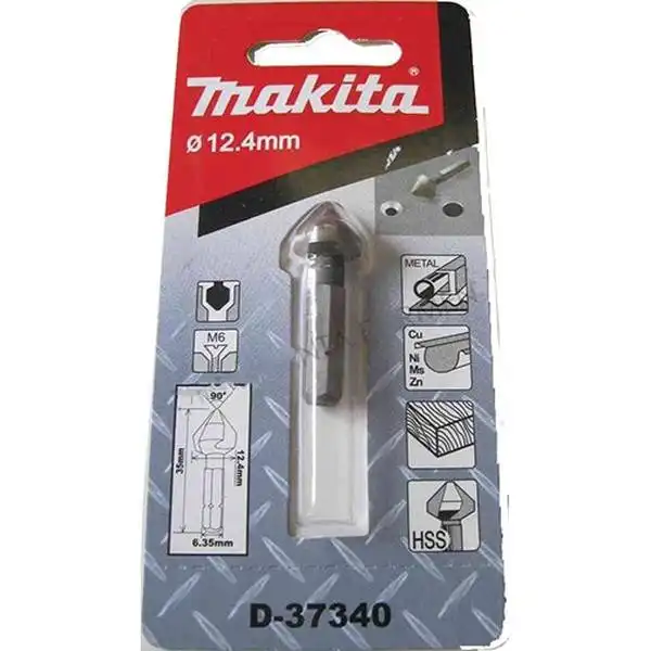 12.4x35mm Mũi lã 3 lưỡi cắt thép gió HSS M6 chuôi lục giác Makita D-37340