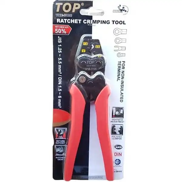 1.25-5.5mm2 Kìm bấm cosse số 6 TOP 190mm VNE-0106