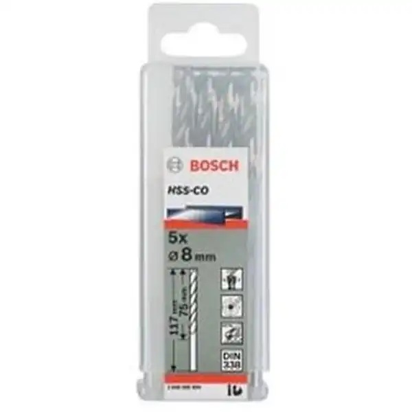 12.5mm Bộ mũi khoan sắt 5 mũi HSS-G Bosch 2608595082