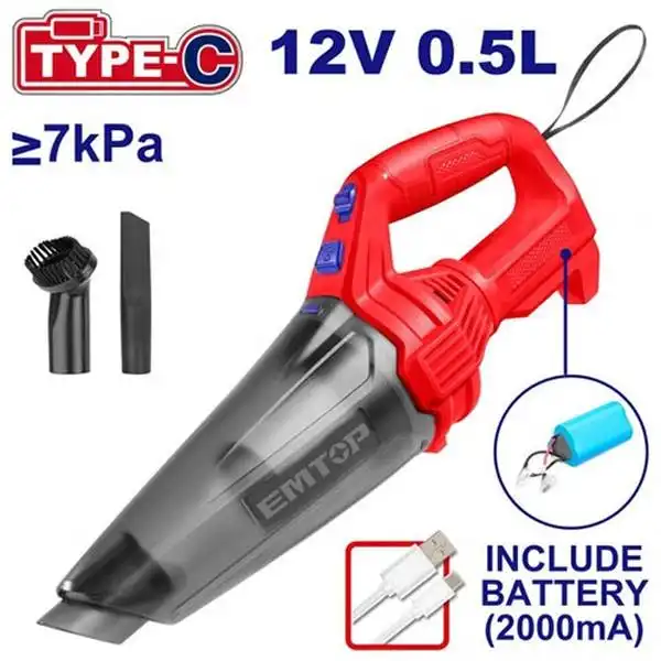 12V Máy hút bụi dùng pin Emtop ELVC2026