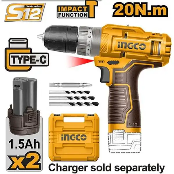 12V Máy khoan búa dùng pin Ingco CIDLI12202
