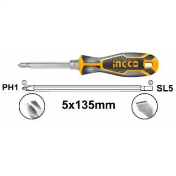 135mm Tuốc nơ vít 2 đầu Ingco AKISD0203