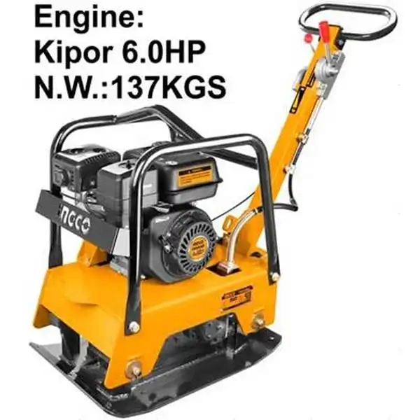 137KG Máy đầm nén bê tông dùng dầu Diesel 6HP INGCO GCP125-4