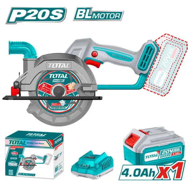 140mm Máy cưa đĩa dùng pin 20V Total TSLI14021 (1 Pin 4.0Ah & Sạc)