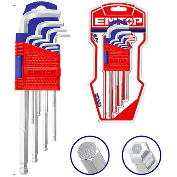 1.5-10mm Bộ lục giác bi 9 chi tiết Emtop EHKY2092