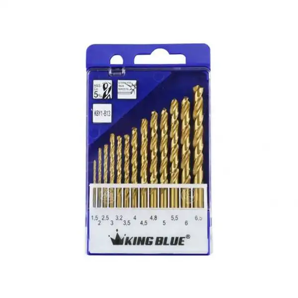 1.5-6.5mm Bộ mũi khoan inox / thép 13 chi tiết Kingblue KBY1-B13