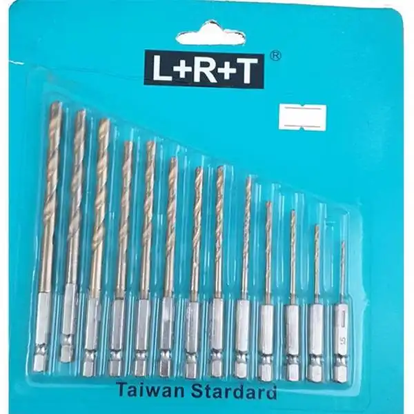 1.5-6.5mm Bộ mũi khoan sắt đuôi lục giác 13 chi tiết L+R+T