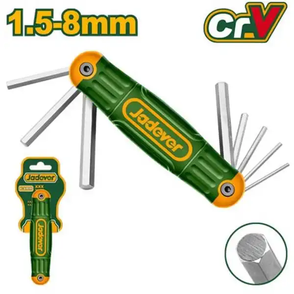 1.5-8mm Bộ lục giác xếp đầu bằng 8 chi tiết Jadever JDHK1281