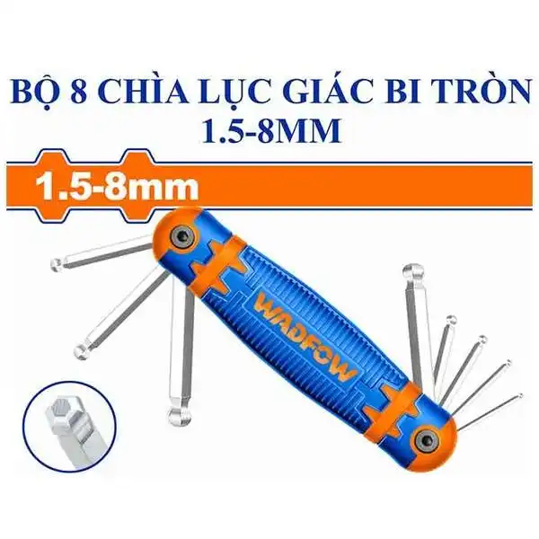 1.5-8mm Bộ lục giác xếp đầu bi 8 chi tiết Wadfow WHK2281