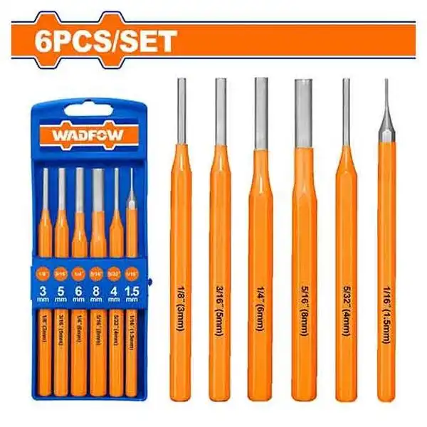 1.5-8mm Bộ mũi đục sắt tròn 6 chi tiết Wadfow WCC8306