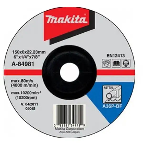 150 x 6 x 22mm Đá mài sắt Makita A-84981