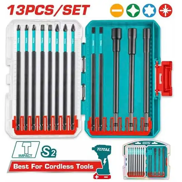 150mm Bộ mũi vít đóng 13 chi tiết Total TACSDL01306