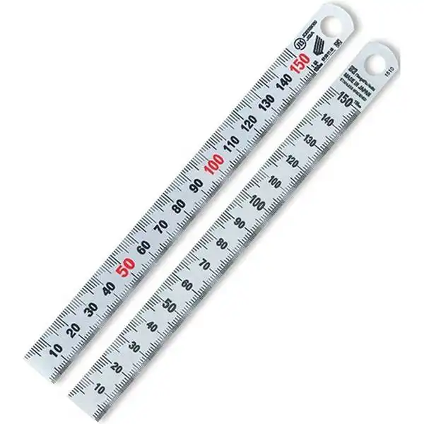 150mm Thước lá inox mạ nhũ bạc Niigata ST-150KD