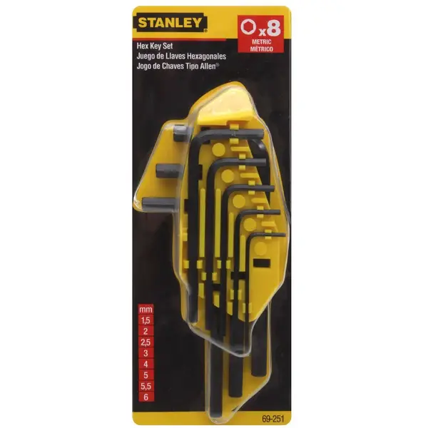 1.5mm-6mm Bộ lục giác 8 cây Stanley 69-251