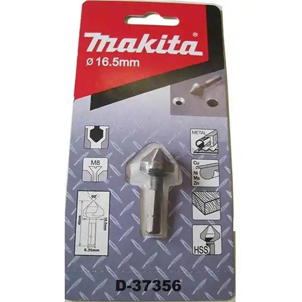16.5x40mm Mũi lã 3 lưỡi cắt thép gió HSS M8 chuôi lục giác Makita D-37356