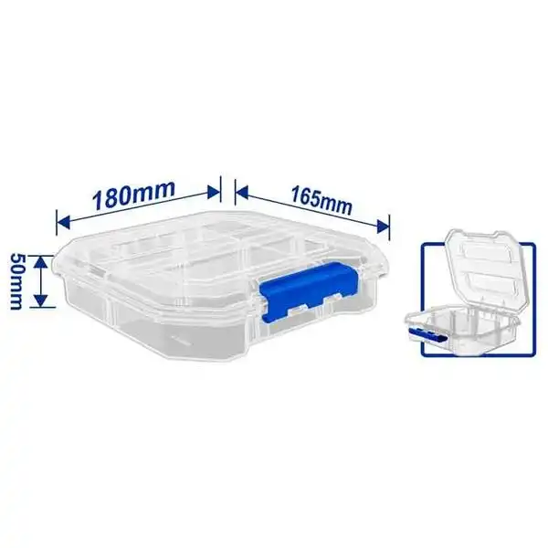 180x165x50mm Hộp đựng linh kiện 6 ngăn trong suốt Wadfow WTB8341