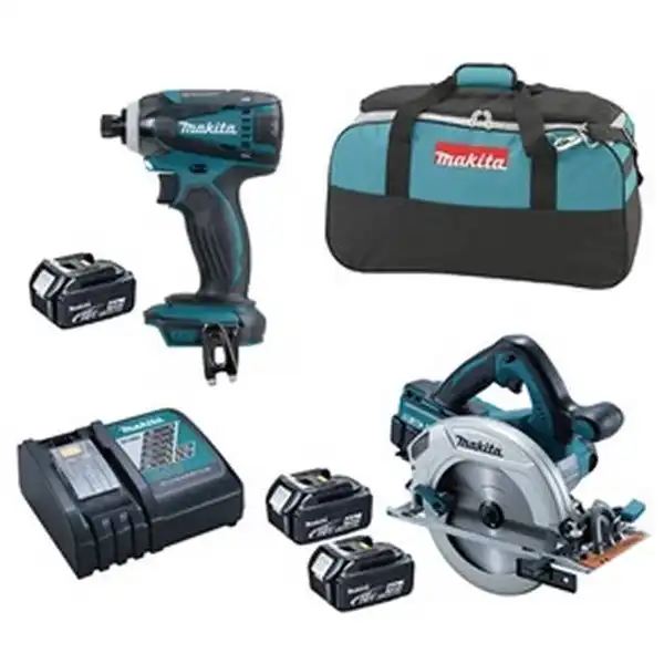 18V Bộ sản phẩm máy cưa đĩa vặn vít dùng pin Makita DLX2085M