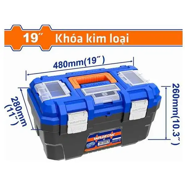 19 inch Thùng đựng đồ nghề khóa kim loại Wadfow WTB3319