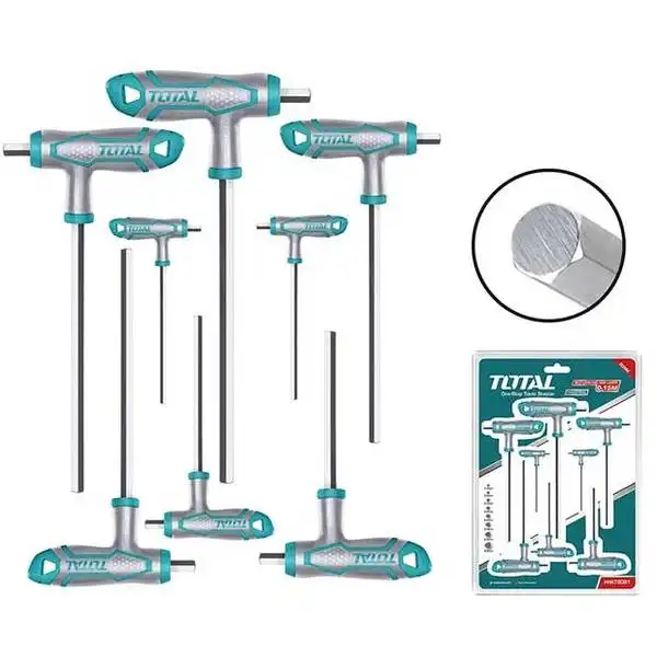 2-10mm Bộ lục giác chữ T đầu bằng 8 chi tiết Total THHW8081