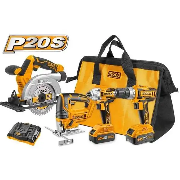 20V Bộ máy khoan, siết vít, cưa đĩa và máy cưa lọng Ingco CKLI2010