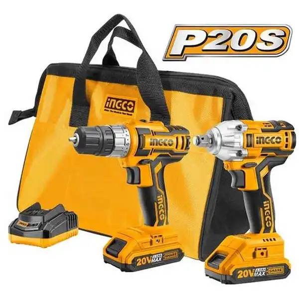 20V Bộ máy khoan và máy vặn vít Ingco CKLI2006