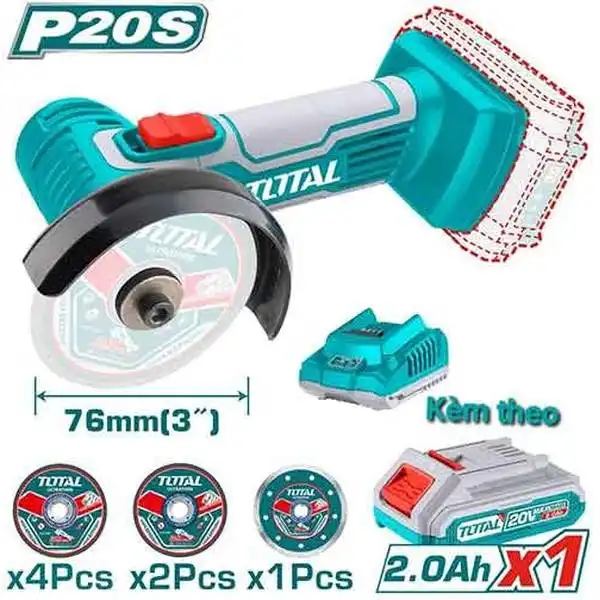 20V Máy cắt mài dùng pin Total TAGLI76017