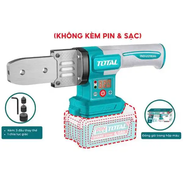 20V Máy hàn ống nhựa (20, 25, 32mm - chỉ thân máy) dùng pin Total TWTLI2018