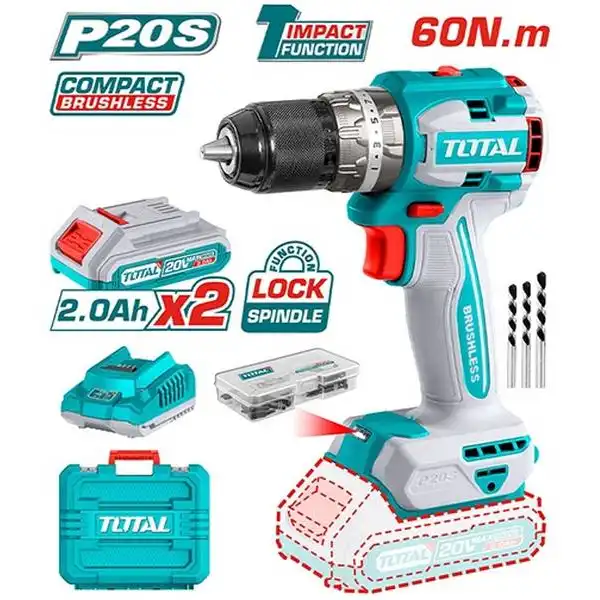 20V Máy khoan búa dùng pin (không chổi than) Total TIDLI20602