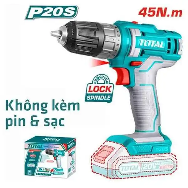 20V Máy khoan vặn vít dùng pin (chỉ thân máy) Total TDLI200515