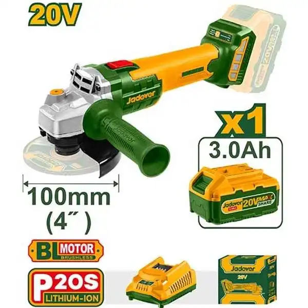 20V Máy mài góc 100mm (không chổi than) dùng pin Jadever JDLAPM11
