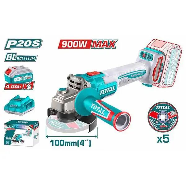 20V Máy mài góc dùng pin 100mm Total TAGLI261021