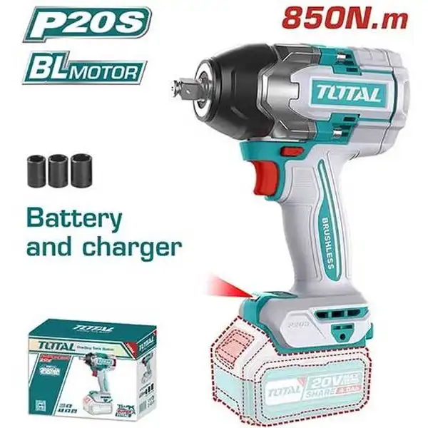 20V Máy siết bu lông 850N.m (chỉ thân máy) dùng pin Total TIWLI20851