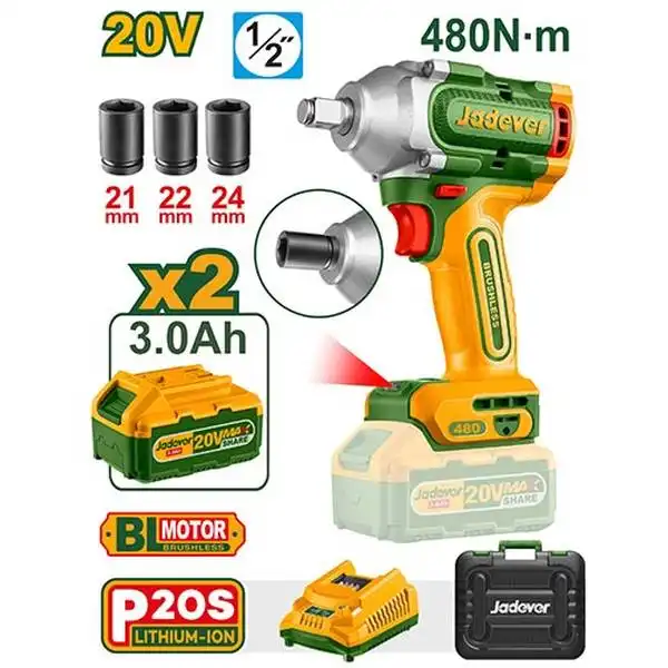 20V Máy siết bu lông dùng pin 480Nm Jadever JDCD1B48