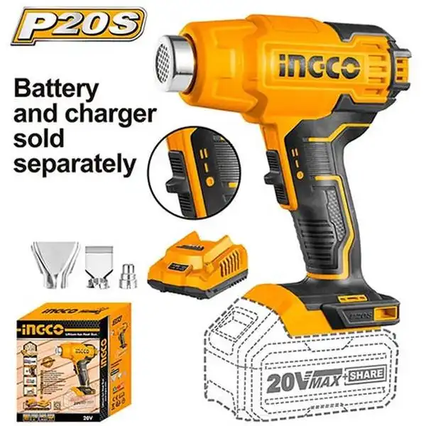 20V Máy thổi hơi nóng dùng pin (chỉ thân máy) Ingco HGLI2002