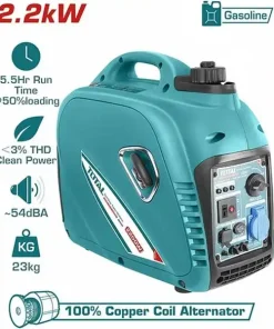 2.2Kw Máy phát điện biến tần dùng xăng Total TP530001 (đổi qua TP535006)