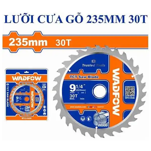 235mm Lưỡi cắt gỗ 30 răng Wadfow WTC1K06