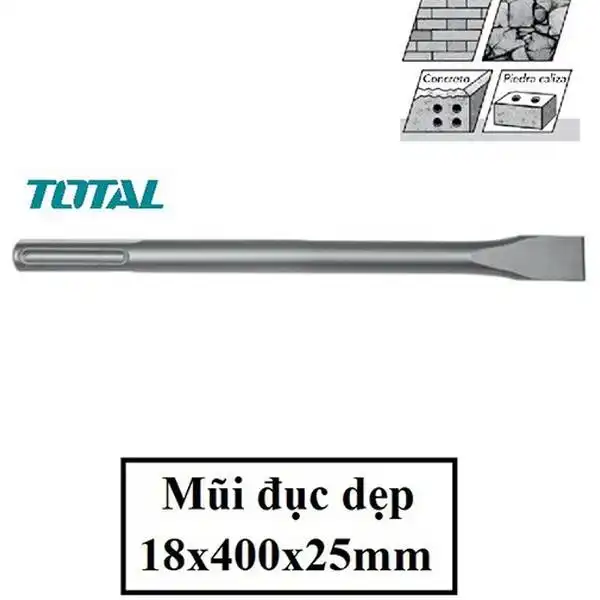 25x400mm Mũi đục dẹp đuôi gài SDS Total TAC15221821